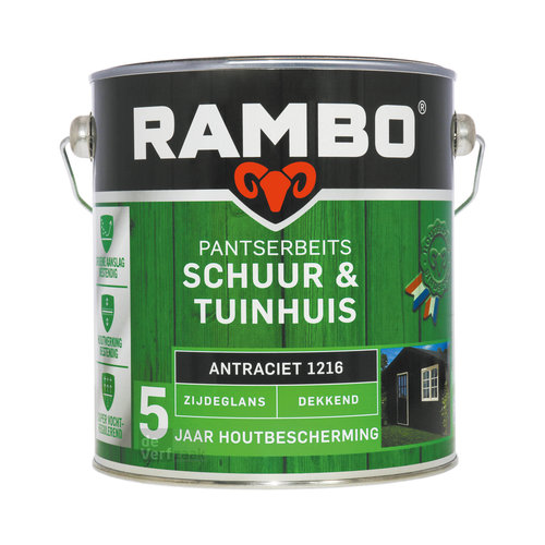 Rambo Pantserbeits Schuur & Tuinhuis Zijdeglans Dekkend - Antraciet
