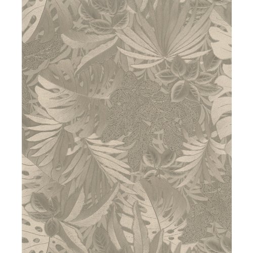 Noordwand Botanica Behang met grote bladeren in goud 33303