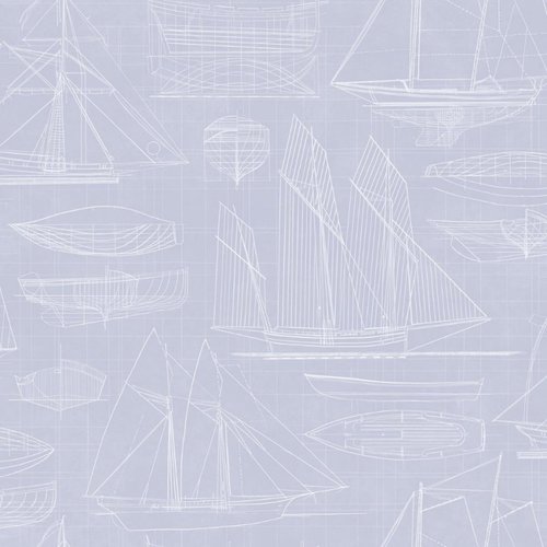 Noordwand Deauville 2 Behang technische tekening boten G23327