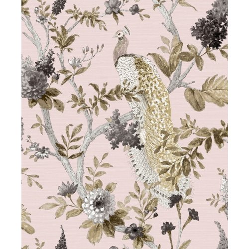 Noordwand Vintage Behang met pauwen  25759