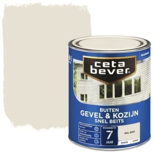 Cetabever Gevel en Kozijn Snel Beits Dekkend Zijdemat - RAL 9001