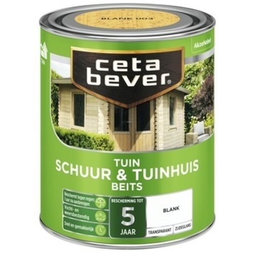 Cetabever Schuur en Tuinhuis Beits Transparant Zijdeglans - Blank