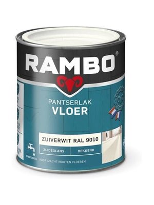 Rambo Pantserlak Vloer Dekkend Zijdeglans - Zuiverwit Ral 9010