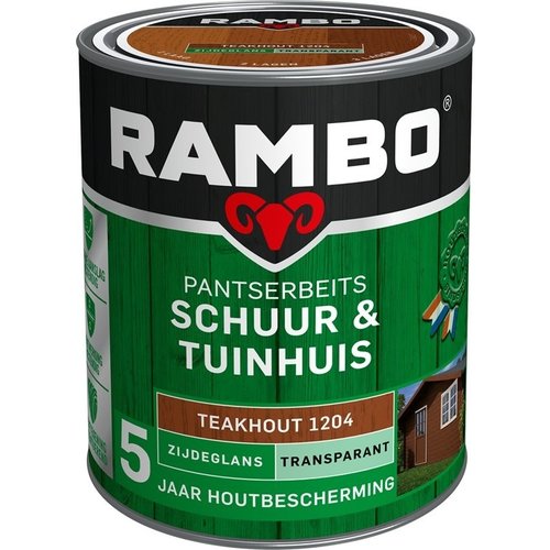 Rambo Pantserbeits Schuur & Tuinhuis Zijdeglans Transparant - Teakhout