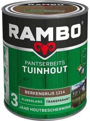 Rambo Pantserbeits Tuinhout Zijdeglans Transparant - Berkengrijs