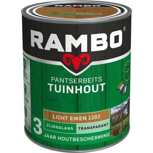 Rambo Pantserbeits Tuinhout Zijdeglans Transparant - Licht eiken