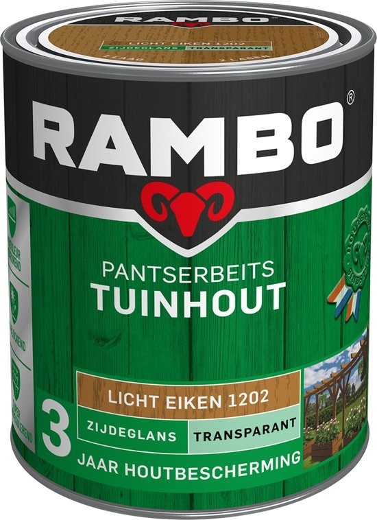 Bliksem Vijfde Ingrijpen Rambo Pantserbeits Tuinhout Zijdeglans Transparant? | Korting tot 40% - De  Verfzaak
