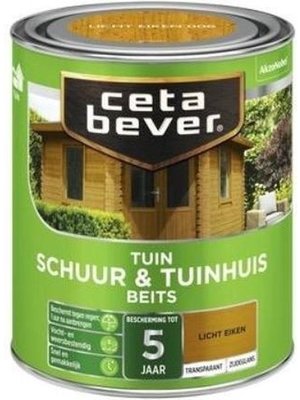 Cetabever Schuur en Tuinhuis Beits Transparant Zijdeglans - Licht Eiken