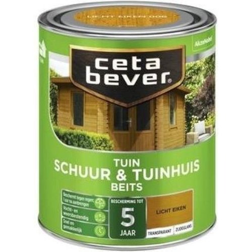 Cetabever Schuur en Tuinhuis Beits Transparant Zijdeglans - Licht Eiken