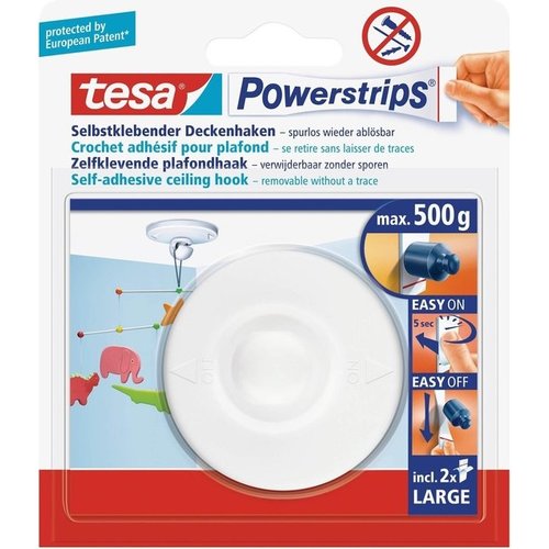 Tesa Powerstrips Plafondhaak - Wit