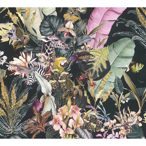 AS Creation Dream Flowery zwart behang | 381761