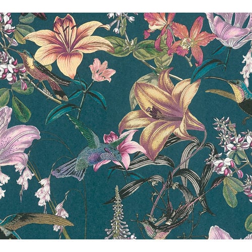 Architects Paper Jungle Chic blauw behang | 377012