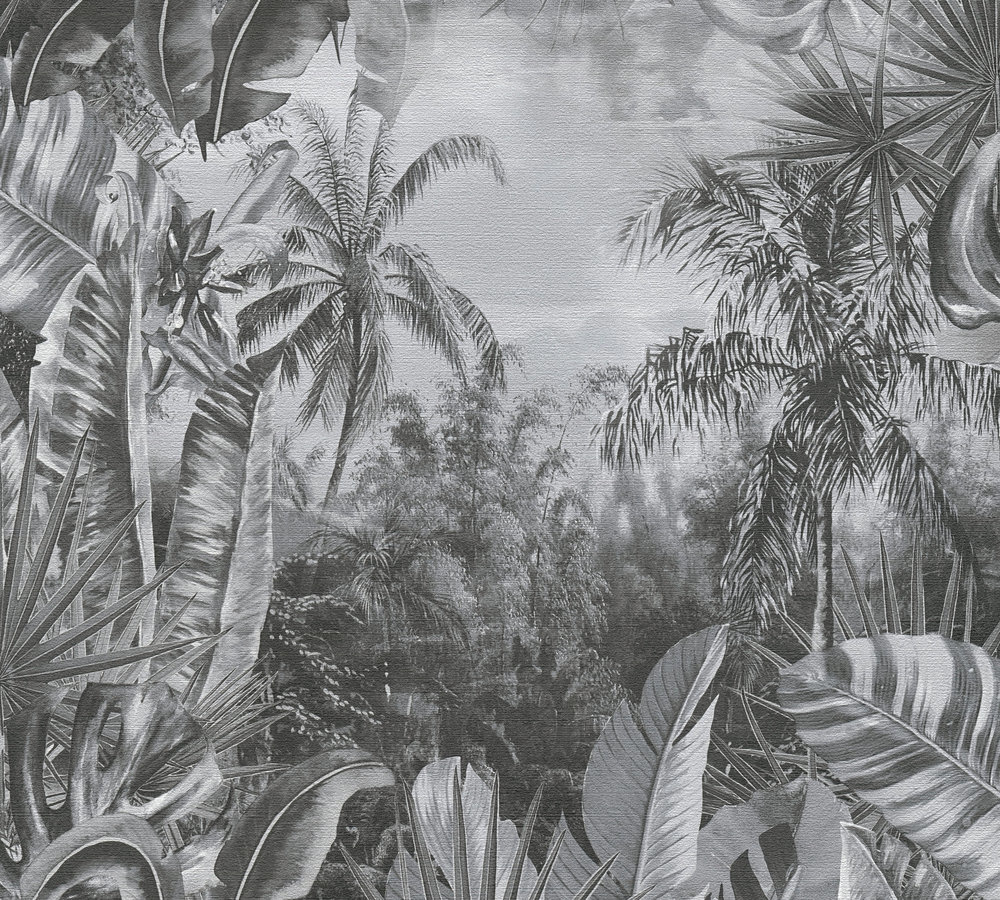AS Creation My Home My Spa - PALMBOMEN EN BLADEREN BEHANG - jungle - 1005 x 53 cm