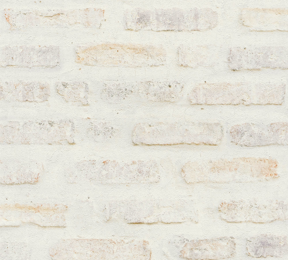 Livingwalls behang stenen muur crème en wit - AS-374221 - 53 cm x 10,05 m
