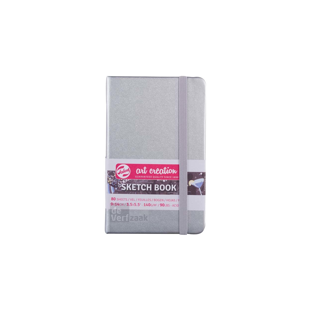 Royal Talens Schetsboek Blinkend Zilver 9x14 CM 140 G 80 Vellen