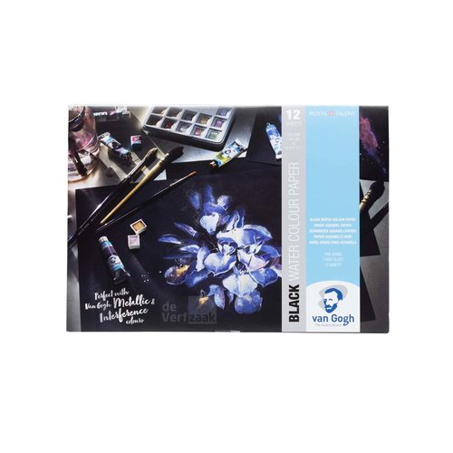 Van Gogh Zwart Blok met Aquarelverfpapier 12 vellen 360 Gram (A4)
