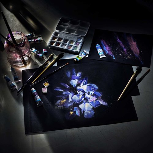 Van Gogh Zwart Blok met Aquarelverfpapier 12 vellen 360 Gram (A4)