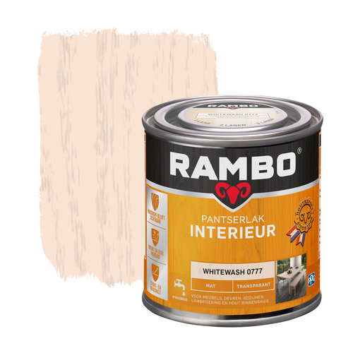 Rambo Pantserlak Interieur Transparant Mat - Whitewash