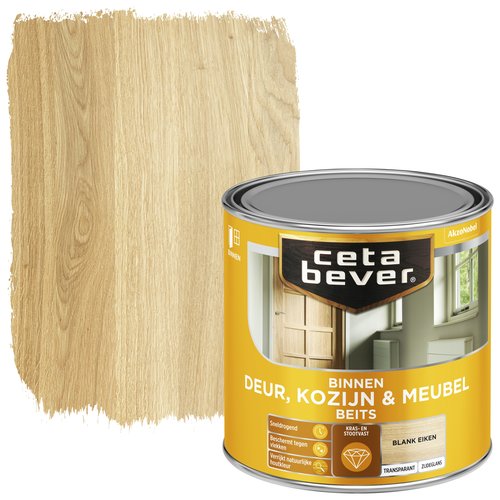 Cetabever Binnenbeits Deur Kozijn en Meubel Transparant Zijdeglans - Blank Eiken