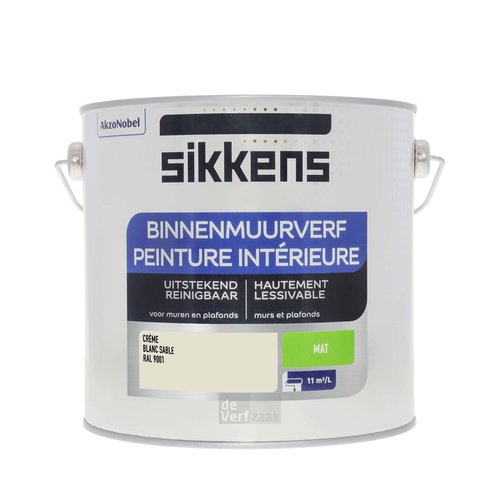 Sikkens Binnenmuurverf Mat - 2,5 liter RAL 9001