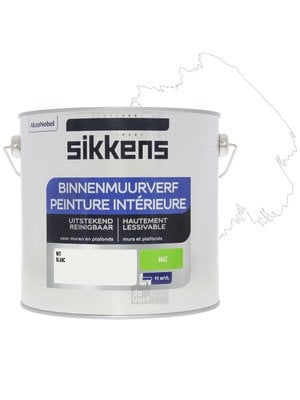 Sikkens Binnenmuurverf Mat - 2,5 liter Wit