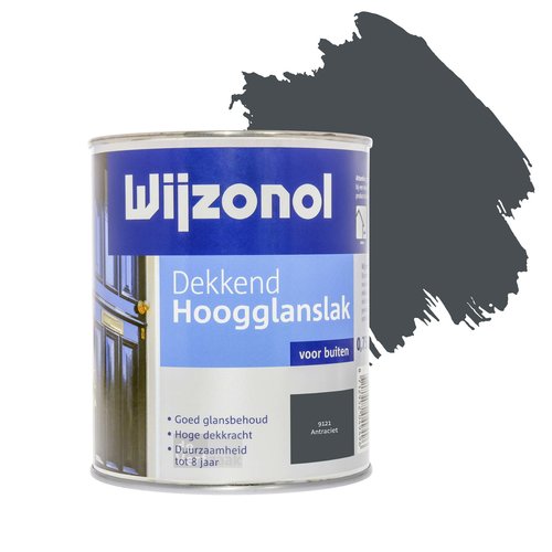 Wijzonol Dekkend Hoogglanslak 750 ml 9121 Antraciet