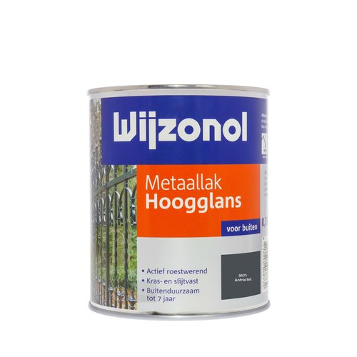 Wijzonol Metaallak Hoogglans 9121 Antraciet