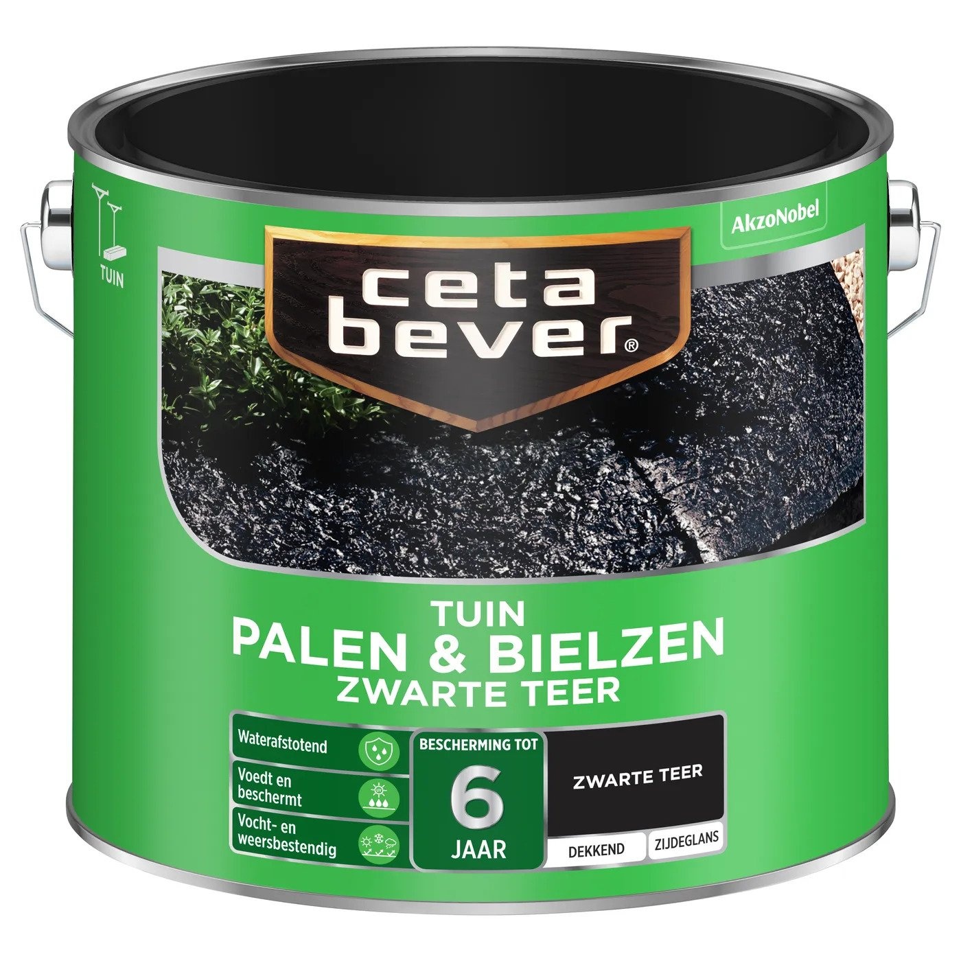 Cetabever Palen en Bielzen Dekkend Zijdeglans - Zwarte Teer