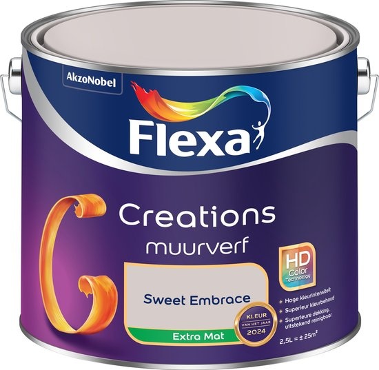 Flexa Creations - Muurverf Extra Mat - Kleur van het Jaar 2024 - Sweet Embrace - 2.5L