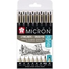 Royal Talens Pigma Micron Etui Promotieset met 7 fineliners Zwart + 1 gratis Pigma Micron PN - Zwart