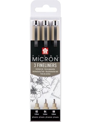 Royal Talens Pigma Micron Fineliners - set van 3 - 02, 04, 08