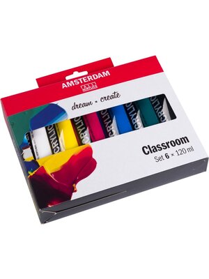 Amsterdam Acrylverf - set 6 x 120ml - Educatie Amsterdam Acrylverf - set 6 x 120ml - Educatie