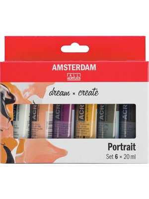 Royal Talens Amsterdam Set 6 x 20 ml - Portretkleuren