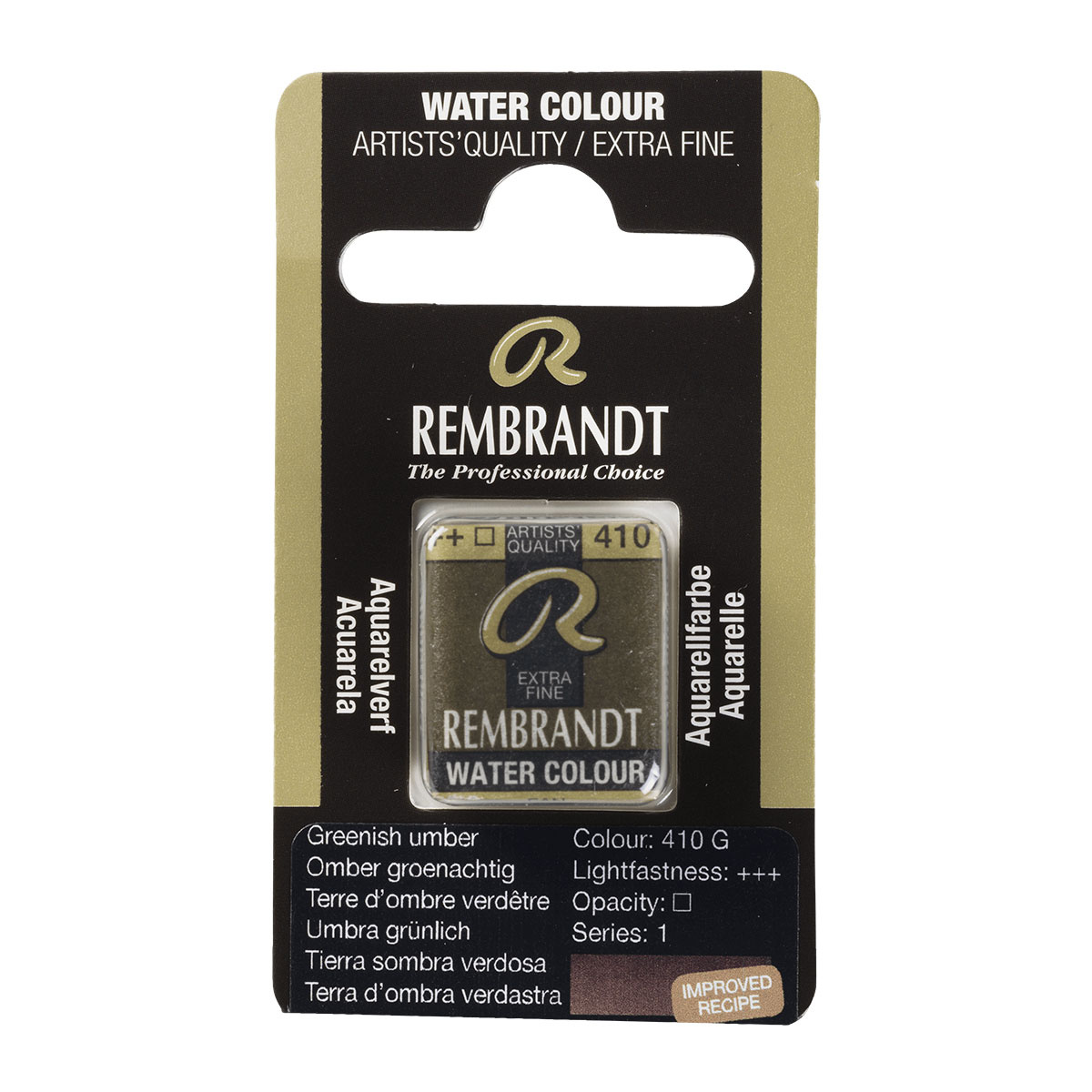 Rembrandt water colour napje Greenish Umber (410)