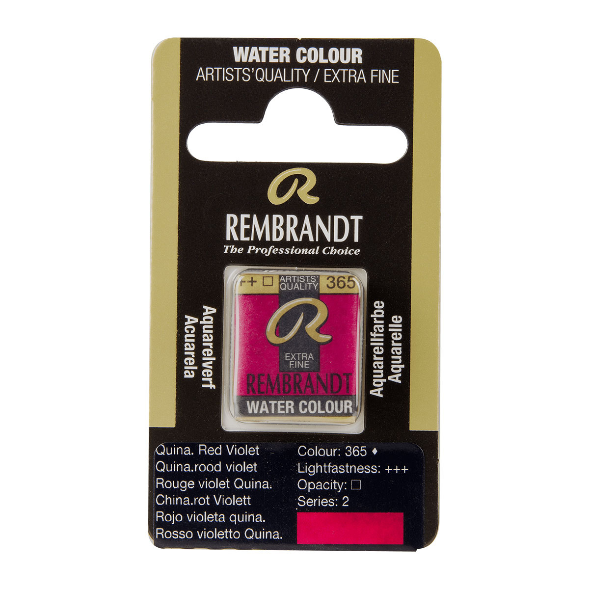 Rembrandt water colour napje Quinacridone Red Violet (365)