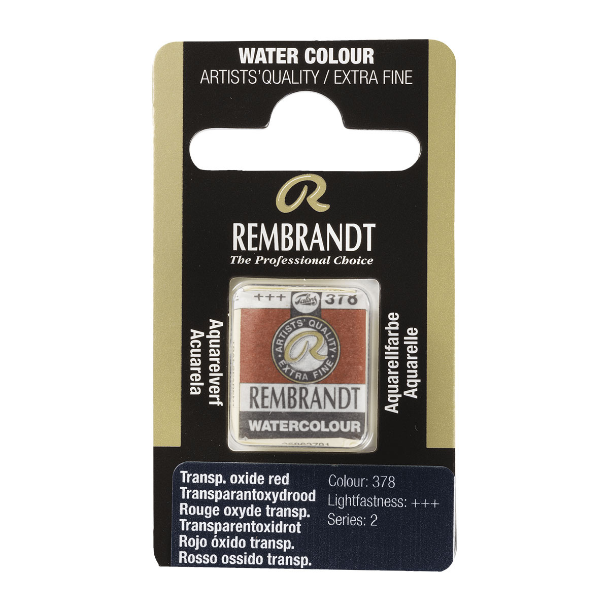 Rembrandt water colour napje Transparant Oxide Red (378)