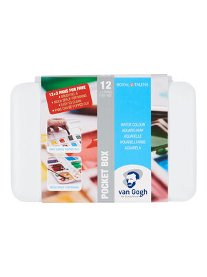 Van Gogh Aquarelverf Pocket Box - 12+3 napjes - Basic Colours