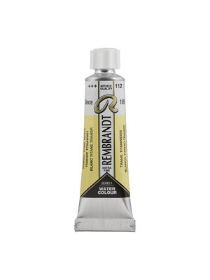 Rembrandt Aquarelverf Tube 10 ml - Transparant Titaanwit #112 Rembrandt Aquarelverf Tube 10 ml - Transparant Titaanwit #112