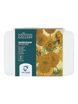 Van Gogh The National Gallery Aquarelverf Pocket Box - 12 Halve Napjes - Basis Tinten