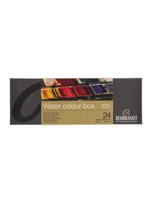 Rembrandt Professionele Aquarelverf Metalen Set - Napjes + Penseel - Algemene Kleurenselectie