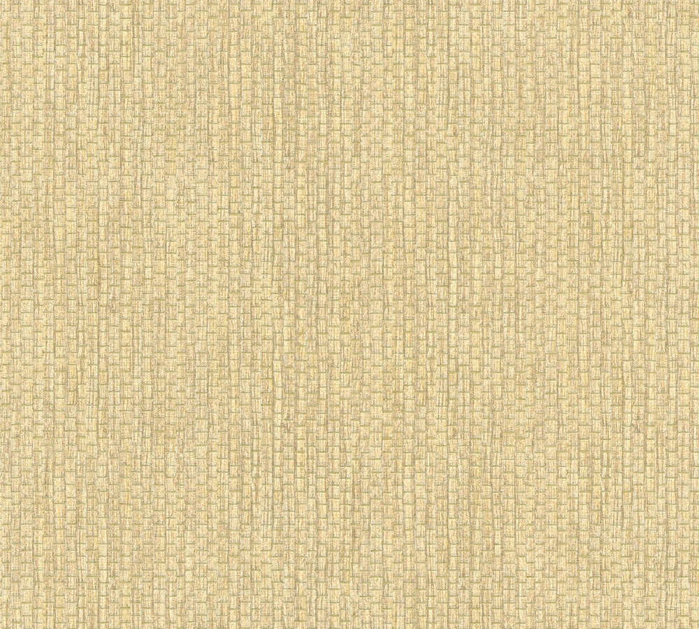 MAT RAFFIA BEHANG | Landelijk - geel wit - A.S. Création #Hygge