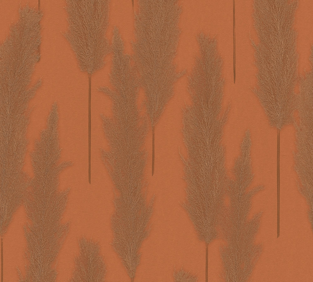 PAMPASGRAS BEHANG | Landelijk & Botanisch - bruin oranje - A.S. Création #Hygge