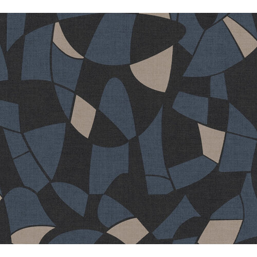 AS Creation Antigua - Zwart - Geometrisch Behang - 390935