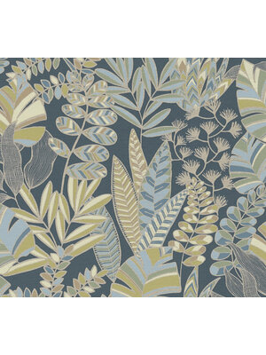 AS Creation Antigua - Blauw - Planten Behang - 390955 AS Creation Antigua - Blauw - Planten Behang - 390955