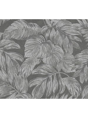 AS Creation Casual Living - Antraciet - Bladeren - 393404