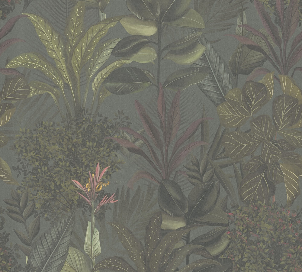 PLANTEN EN STRUIKEN BEHANG | Floraal - Groen Bordeaux - Living Walls Drawn Into Nature