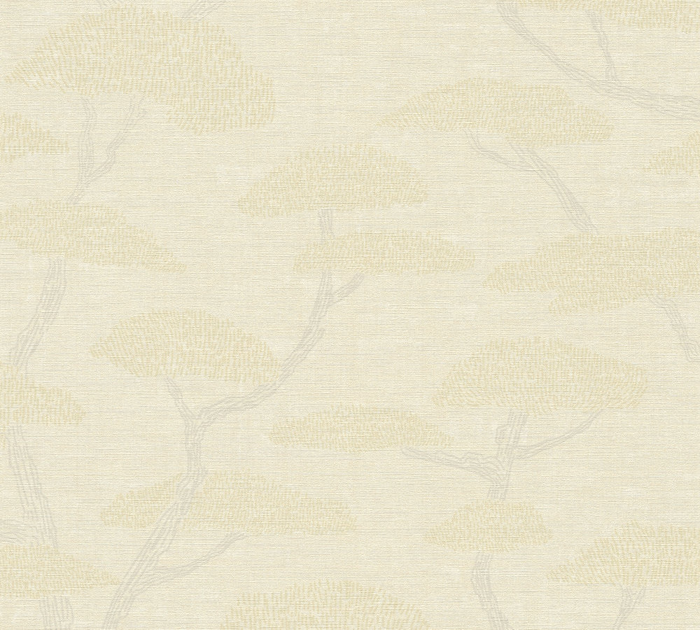 DENNENBOMEN BEHANG | Natuur - beige grijs - A.S. Création Nara