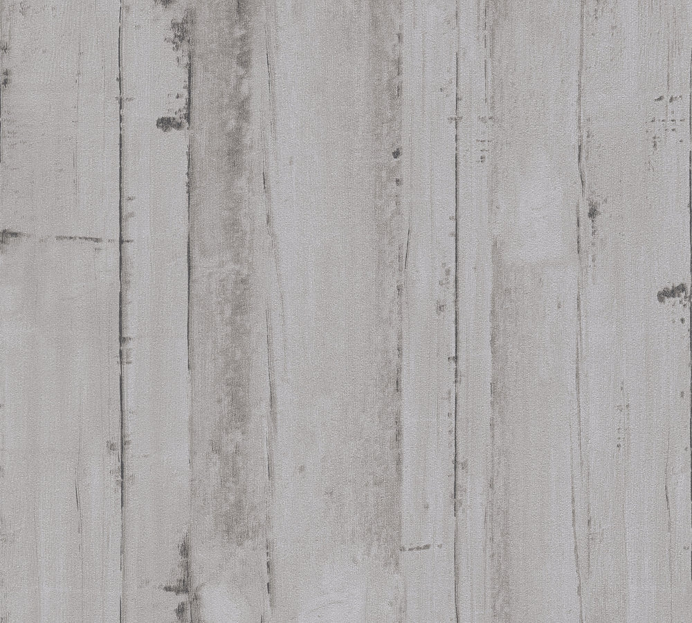 HOUT BEHANG | Landhuis stijl - Grijs - A.S. Création Natural Living D`eco