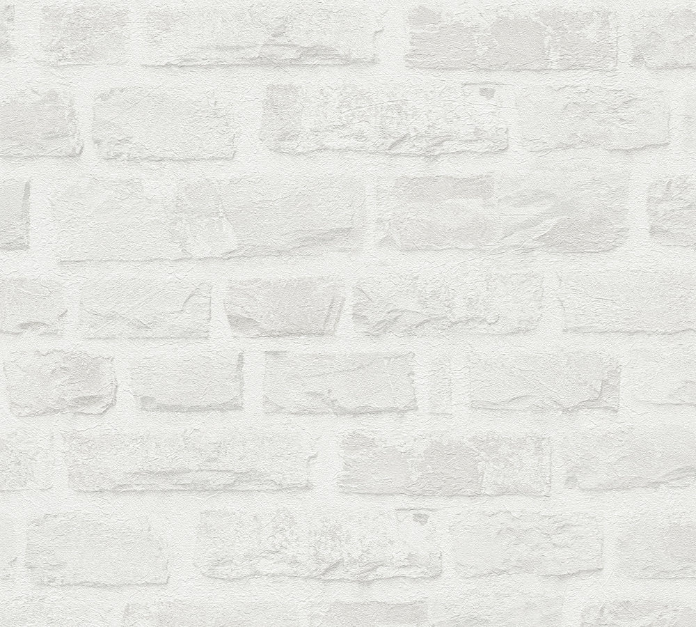 NATUURSTEEN BEHANG | Industrieel - Wit Grijs - A.S. Création Natural Living D`eco