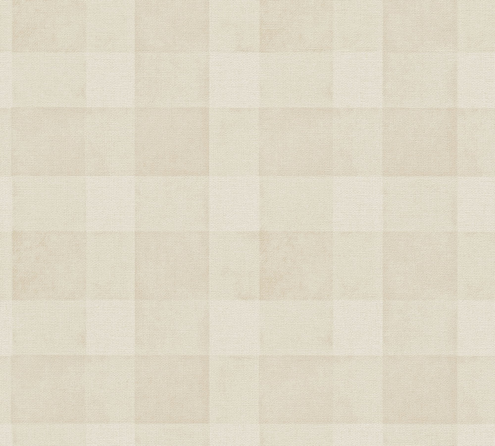 RUITEN BEHANG | Geblokt - Beige - A.S. Création Natural Living D`eco